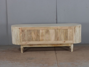 Custom Solid Wood TV Unit with Multi Functional Storage Drawers <b>Open</b> Compartments and Elegant Media Console Design for Homes - Product Image 5