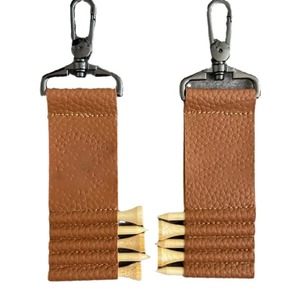 Multi-pack <b>golf</b> club pegs in stock, leather belt loop keychain TEE storage bag, PU leather, simple <b>golf</b> club peg cover. - Product Image 5