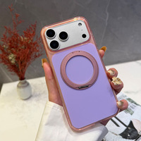 Coque de téléphone portable à chargement sans fil avec béquille rotative à 360° et design dégradé pour iPhone 18 Pro Max 17 Air 16 Plus 15 14