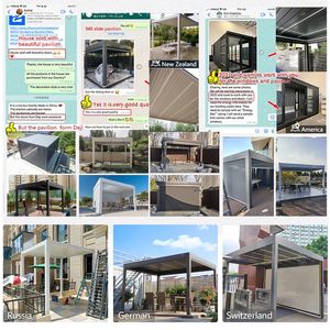 Pergola bioclimatique imperméable en aluminium pour <span class=keywords><strong>jardin</strong></span> extérieur, terrasse, patio, bord de piscine, abri d'ombrage pour la détente - Product Image 5