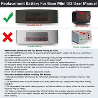 088796 Baterai Pengganti Li-Po 7.4V Isi Ulang untuk Soundlink Mini 2-Pengganti untuk 088789