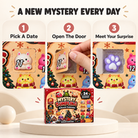Calendrier de l'Avent personnalisé avec logo d'entreprise, boîte surprise de dumplings squishy, coffret cadeau d'affaires haut de gamme pour les fêtes, vente en gros