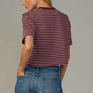 เสื้อยืดทรงบ็อกซ์โอเวอร์ไซส์คุณภาพสูง แฟชั่นสตรีทแวร์ เสื้อยืดครอปวินเทจ ผ้าฝ้าย เสื้อยืดเรียบแบบกำหนดเอง เสื้อยืดทรงบ็อกซ์ครอป - Product Image 3