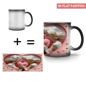 Frosted Black 11oz <b>Ceramic</b> <b>Mug</b> Heat Activated Cup For Festival Souvenir - Product Image 4
