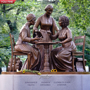 Estatua Clásica de Bronce de las Pioneras de los Derechos de la Mujer, Escultura de Dama de Bronce - Product Image 3