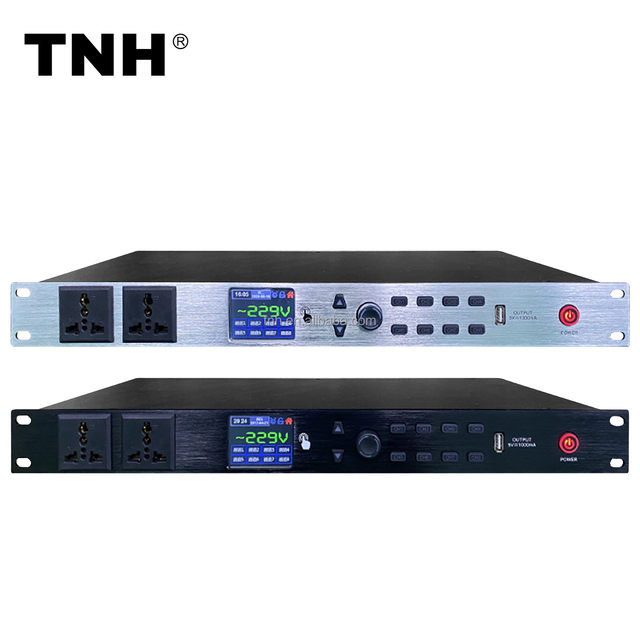 TNH PS-S820 8 + 2 Channel High Power Professional Power Sequencer Controller for Audio Equipment Devices for Stage Meeting