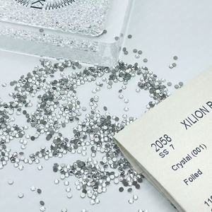 <span class=keywords><strong>Strass</strong></span> en verre <span class=keywords><strong>Swarovski</strong></span> 2058 de qualité supérieure, forme ronde, parfaits pour la décoration élégante des ongles en DIY - Product Image 2
