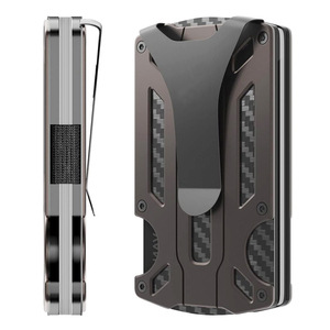 Custom Aluminum Alloy RFID Blocking Slim Credit Card Holder Metal <strong>Wallets</strong> for Men - Product Image 3