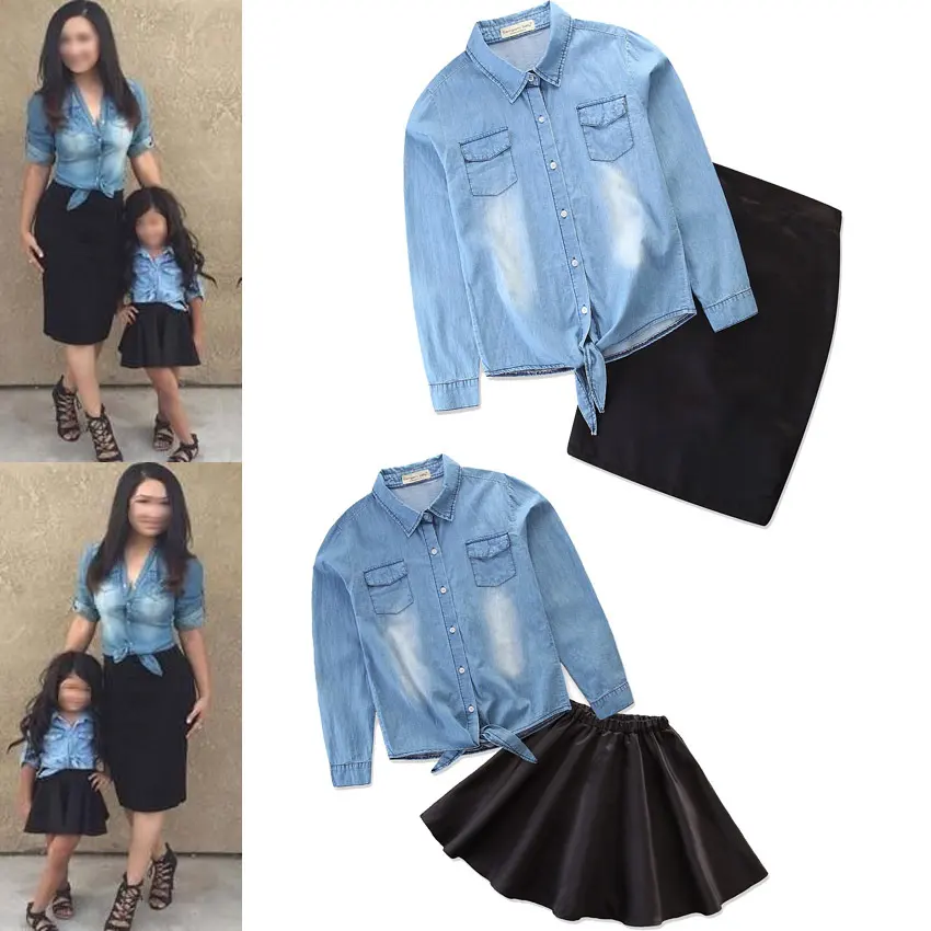 Mother And Daughter Set Kids Clothing Girl Denim Jacket Kids Dresses Girls' Clothing Sets Ladies Denim Jackets