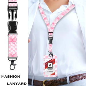 Porte-badge transfrontalier imprimé UV, avec boucle rétractable facile à tirer, cordon de transfert thermique, étiquette nominative, badge d'employé anti-perte - Product Image 2