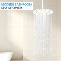 Pommeau de douche rond de 12 pouces à effet pluie, haute pression, en acier inoxydable, cascade, grand format, fin, pour salle de bain, douche, sortie unique, toilettes