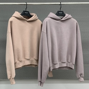 YITE Streetwear Unisex 500 Gsm Cotton Boxy Hoodies in <strong>Bulk</strong> High Quality French <strong>Terry</strong> Men Cropped Plain Oversize Baggy Hoodie - Product Image 4