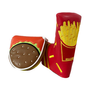 Cubierta de Putter de Golf con cierre magnético, patrón de patatas fritas de Hamburgo, cuero PU, cubierta duradera para palos de Golf, Protector de cubierta de Putter de hoja - Product Image 1