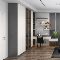 Armoire de luxe sur mesure avec coiffeuse et vitrine en verre – Conception gratuite et devis rapide pour chambre à coucher