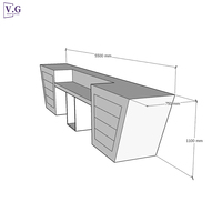 Table de bar rectangulaire blanche en surface solide simple et personnalisée pour bar à domicile, club, hôtel, restaurant, villa, comptoir de bar haut