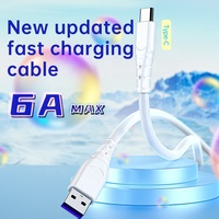 Hotriple Vente Chaude A6T 1.2M 6A TPE Type C Charge Rapide Silicone USB Câble De Données Super Doux Téléphone Câble De Charge pour Écouteur