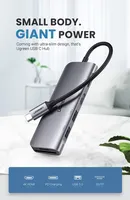 Adaptador Multipuerto UGREEN CM136 USB C Hub 5 en 1, 4K-HDMI, Entrega de Energía de 100W, 3 Puertos de Datos USB 3.0, Velocidad de Transferencia de 5Gbps