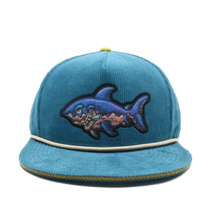 Blue Corduroy Cloth Custom 3D Embroidery Logo Latest Design 5-Panel Baseball Hats Unisex Snapback Hats - Product Image 1