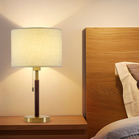 Nueva Lámpara de Mesa LED de Estilo Americano Vintage Creativa, con Tela y Metal, Luz Cálida, para Dormitorio, Sala de Estar, Decoración de Hotel