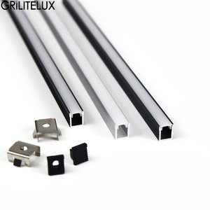 Profilé LED en aluminium encastré en forme de U, montage sans joint, diffuseur pour bureau, armoire, cuisine, décoration intérieure - Product Image 4