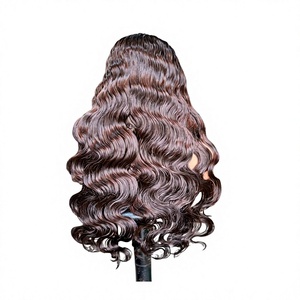 Wholesale SHIN HAIRS Transparent for Lace Remy Human Hair Vietnamese <b>Wigs</b> Long Black 200% Density Body <b>Wave</b> for Black Women - Product Image 1
