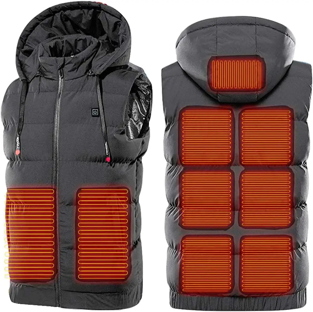 Heated Vest for Men Electric Heating Warm Cotton Gilet Hoodie Waistcoat (Battery Not Included) winter heating vest jackets