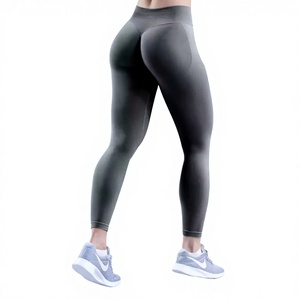 Pantalons <span class=keywords><strong>de</strong></span> sport pour femmes XS, leggings <span class=keywords><strong>de</strong></span> yoga sans couture, fessier galbé, motif uni, logo personnalisé, collants en élasthanne/nylon pour le sport - Product Image 1