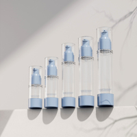 Flacon pompe sans air sous vide 15 ml en ABS, personnalisable avec logo du fabricant, pour sérum, shampoing, huile capillaire, lotion corporelle