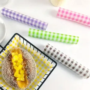 Kertas kemasan roti PE dilapisi kualitas makanan desain khusus dan ukuran kertas Sandwich tahan minyak kertas pembungkus Burger Deli
