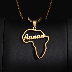Collar con Mapa de África en Acero Inoxidable Dorado, Joyería Bonita de Metal, Venta Caliente 2026, para Mujer - Product Image 2