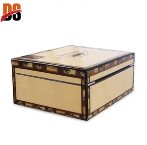 Humidor à cigares de luxe en cèdre espagnol, finition laquée, fait main, avec logo personnalisé, pour bureau, rangement, cadeau - Product Image 1