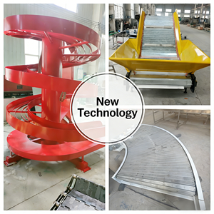 Nastro trasportatore inclinato con fissaggi per altri trasportatori, inclinatore a gravità, pneumatico, flessibile, a filo, per terra e detriti - Product Image 6