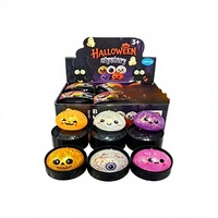 Best-seller transfrontalier : Jouet anti-stress Squishy Halloween – Boule en caoutchouc thermoplastique dorée scintillante pour enfants de 3 ans et plus