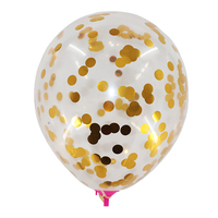 Decoración de Boda Personalizable, Globo de Confeti de Látex Transparente con Lentejuelas Doradas de 12 Pulgadas