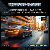 Dash Cam 3 caméras avant 1080P enregistrement en boucle voiture DVR Black-Box 2 pouces IPS écran WiFi intégré 1 an cadeau de Noël et du Nouvel An