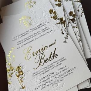 Juego <span class=keywords><strong>de</strong></span> Invitaciones <span class=keywords><strong>de</strong></span> Lujo en Papel <span class=keywords><strong>de</strong></span> Algodón con Grabado en Relieve, Invitaciones <span class=keywords><strong>de</strong></span> Boda Personalizadas con Diseño <span class=keywords><strong>Simple</strong></span> - Product Image 5
