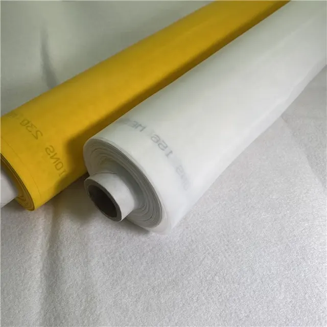 स्क्रीन प्रिंटिंग मेष पीला सफेद 180 मेष कपड़ा पॉलिएस्टर सिल्क स्क्रीन प्रिंटिंग मेष/स्क्रीन प्रिंटिंग के लिए बोल्टिंग कपड़ा