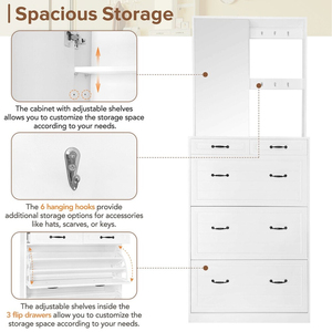 Nanyang nouveau design style européen intérieur salon armoire de rangement entrée blanc trois couches stockage armoire à chaussures - Product Image 4