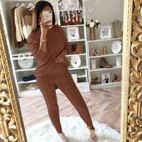 PASUXI 2026 Fashion Musim Gugur Wanita Set 2 Potong Tracksuit Sweater Outfit Wanita O Neck Pullover Atasan Celana Setelan Rajutan Sweater Set