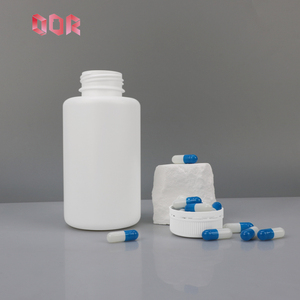 Bouteille en plastique HDPE blanche de qualité alimentaire 150 250 310cc pour capsules de vitamines et médicaments, avec bouchon à vis et épaule inclinée, personnalisable - Product Image 3