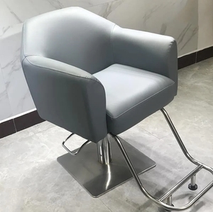 High-end Hair Salon Furniture Armchair Can Rotate and Lift Stainless Steel Metal Barber <b>Chair</b> - Product Image 6