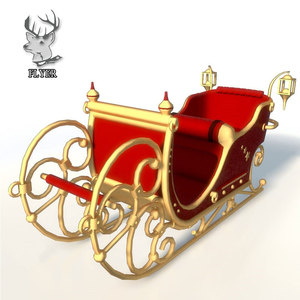 Fabrica resina tamaño real Navidad fibra de vidrio decorativo gran trineo de Santa al aire libre para la venta - Product Image 1