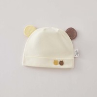 Gorro de algodón de primera calidad para recién nacido, suave, de doble capa, con orejas 3D y insignia de gato, unisex, lavable, para primavera y otoño, de 0 a 6 meses