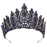 Couronne de cheveux en alliage de strass colorés de style baroque pour femmes, idéale pour les bals de promo, mariages, anniversaires et concours de beauté