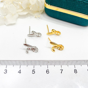 21867DIY Pearl Accessories S925 <b>Silver</b> Earnail Empty Stand Gold <b>Silver</b> Rabbit Earrings 5-7mm Round Flat Fashion <b>Stud</b> Earrings - Product Image 2