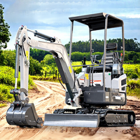 Livraison gratuite, mini-excavatrice Powston de 1,8 tonne avec moteur Kubota Yanmar, certifiée EPA CE, petite excavatrice hydraulique compacte