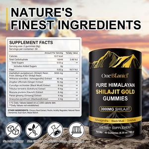 OneBtanicl Wholesale Price <strong>Pure</strong> Himalayan <strong>Shilajit</strong> Gold Resin Gummies 3000MG for Enhance Energy Immunity Herbal Supplement - Product Image 5