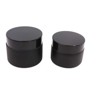 Pot cosmétique en verre noir 30ml 50ml 100ml, pot vide pour crème cosmétique et baume à lèvres avec couvercle doré - Product Image 6