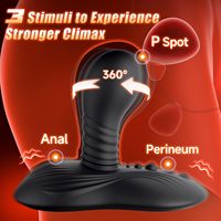 Prostata-Massagegerät Analdildo Wasserdichter Reit- und Schleifdildo mit 9 Rotierenden Vibrationen Saugnapf Große Analplugs