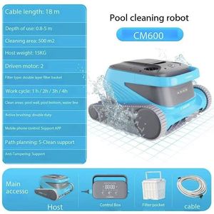 Chất Lượng Cao Jinde Cm600 Hồ Bơi Làm Sạch Robot Tự Động Mạnh Mẽ Tường Sàn Làm Sạch Khả Năng Dây Hồ Bơi Công Cụ Phụ Kiện - Product Image 4